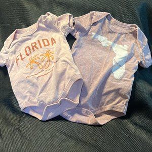Home Free Set (2) of Florida Onesies Size 0-3 Mo